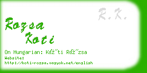 rozsa koti business card